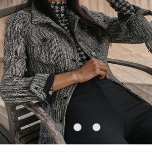 White House Black Market Boucle Trucker Jacket sz L